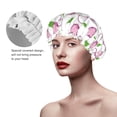 thumbnail image 5 of Onion Pattern leaf Shower Cap, Reusable Bath Hair Hat for all Hair Lengths Hair Cover with Elastic Band Double Waterproof Layers Bathing Hat, 5 of 5