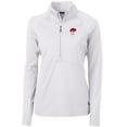 thumbnail image 2 of Women's Cutter & Buck White Buffalo Bills Throwback Logo Adapt Eco Knit Stretch Recycled Half-Zip Pullover Top, 2 of 3