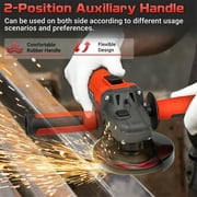 SHALL 4-1/2 Inch 11000 RPM Angle Grinder 4Amp with Guards, 3 Cutting Discs, 3 Grinding Wheel, Non-Slip Handle, Wrench and Carbon Brush for Metal and Wood