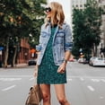 thumbnail image 4 of Easygdp teal sparkling para Vestido Transpirable de Mujer, Vestido Suelto de Manga Corta con Pliegues y Bolsillos para el Verano, 4 of 7
