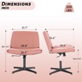 thumbnail image 5 of CL.HPAHKL Criss Cross Vanity Chair, Modern Cross Legged Office Chair without Arms Fabric Comfy Desk Chair for Women Height Adjustable Aesthetic Desk Chair No Wheels for Reading, Vanity (1, Pink), 5 of 8