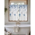 thumbnail image 6 of Blue Eucalyptus Coastal Kitchen Curtains 54 Inches length, Beach Starfish Jellyfish Window Treatment Curtain Drapes, Decorative Window Curtains for Bedroom Cafe, 52"x54", 2 Panels, 6 of 7