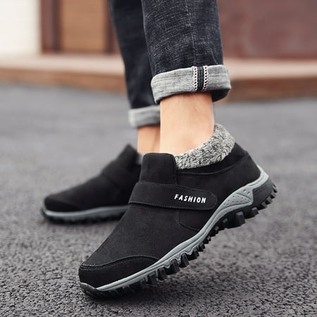 UK Men Large Size Slip Resistant Winter Warm Lining Shoes Casual ...