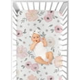 thumbnail image 4 of Sweet Jojo Designs Watercolor Floral Pink and Grey Fitted Crib Sheets 2 Piece Set, 4 of 6