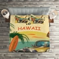thumbnail image 2 of Ambesonne Colorful Quilted Coverlet 3 Pcs, Car Palms Tribal, King Size, Multicolor, 2 of 2