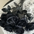 thumbnail image 4 of Luxcidy Black White Wine Red Artificial Roses, Artificial Roses Flowers, Long Stem Realistic Silk Roses Bouquet for Halloween Decoration, Fall Home Decor(Black), 4 of 6