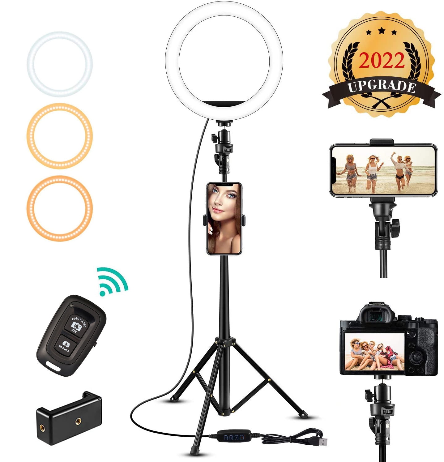 12in LED Ring Light & Stand & Phone Holder Kit Dimmable Lamp Selfie Makeup Live 