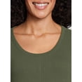 thumbnail image 4 of Time and Tru Women's Rib Knit Dress with 3/4-Length Sleeves, Sizes XS-XXXL, 4 of 5