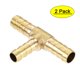 thumbnail image 1 of Conector de manguera en forma de T de espiga reducida Uxcell de latón 2Pcs 5/16", 1/4", 1 of 6