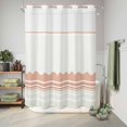 thumbnail image 6 of No Hook Shower Curtain, Orange Striped Shower Curtains for Bathroom with See Through Top Window, Abstract Modern Geometric Stripes Waterproof & Washable Bath Curtain Stall 48"x72", 6 of 9