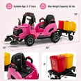thumbnail image 3 of OLAKIDS Ride on Car, 12V 2 in 1 Kids Street Sweeper Truck Electric Vehicle with Remote Control, Rotatable Cleaning Brushes, Removable Trash Bins, Toddlers Battery Powered Construction Toy (Pink), 3 of 9