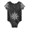 thumbnail image 2 of Monochrome Snowflakes Dots Pure Cotton Bodysuit Short Sleeve Pajamas One-Piece Romper Unisex 12M, 2 of 6