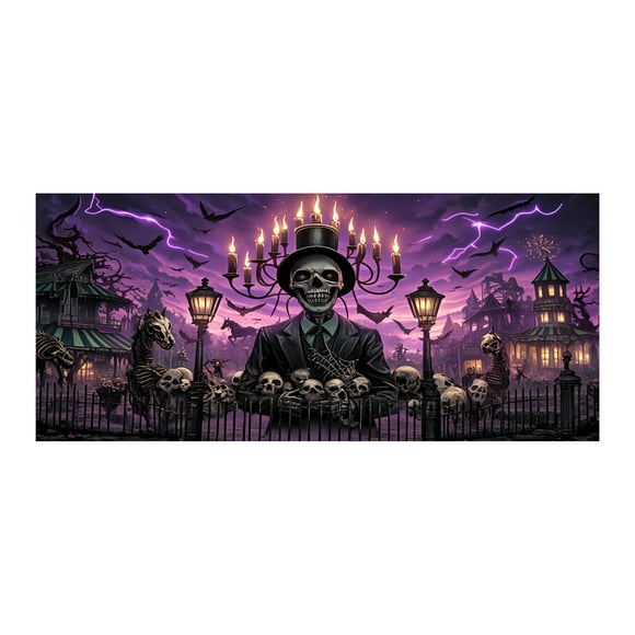 Halloween Garage Door Banner 480x210cm Eerie Allowing You To Turn The Garage Door Into A Bizarre In Just A Few Minutes. Flag Pole Clips Hooks Stainless Badge Clips Retractable Retractable Badge