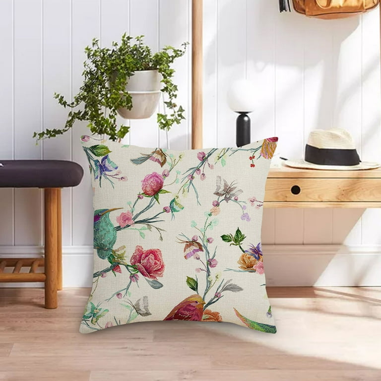 Spring Flower Linen Pillow Case Sofa Digital Printing Cushion Cushion Cushion Cushion