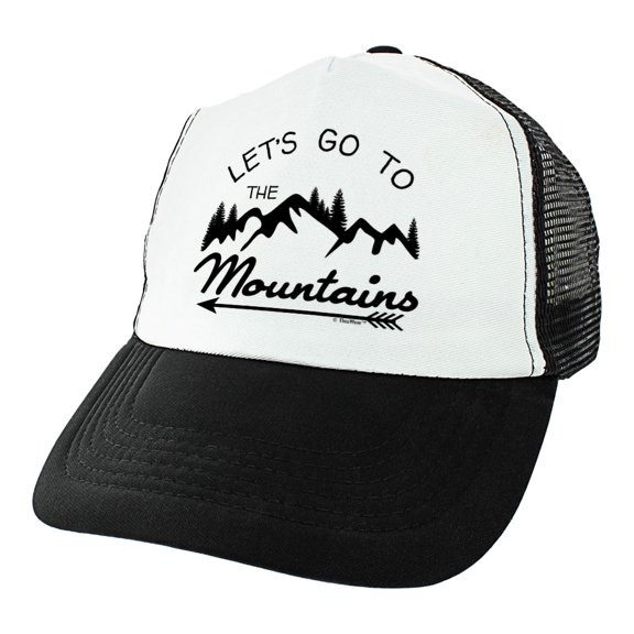 ThisWear Mountain Hiker Gifts Let's Go to the Mountains Adventure Apparel Hiking Hats Mountain Trucker Hat
