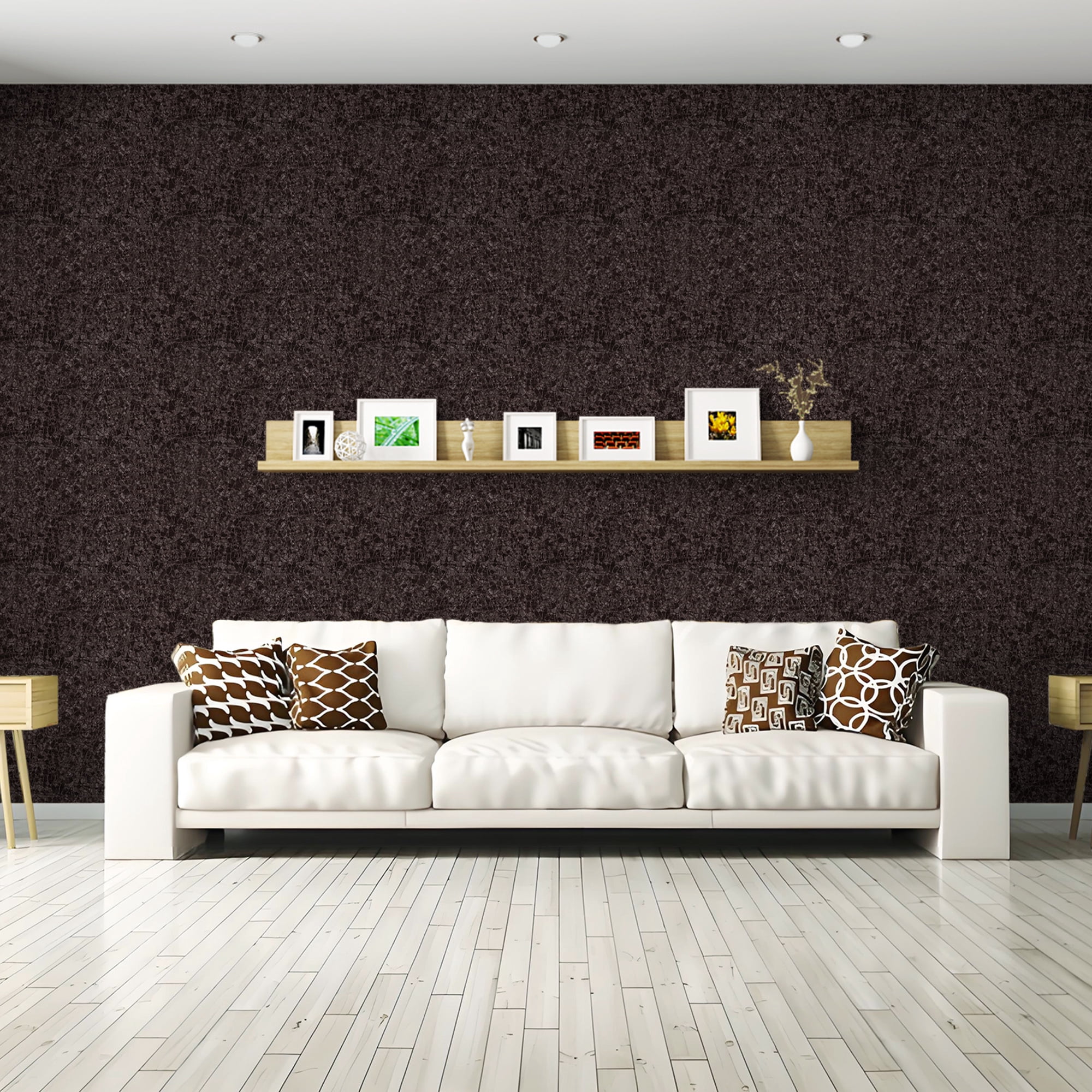 (4 pack) UMIGGEE Brown Wallpaper Peel and Stick Wallpaper Embossed Self Adhesive Textured Pattern Wallpaper Kitchen Counter Top Contact Paper 118-in x 15.7-in