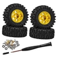 thumbnail image 4 of Milaget 4 Pcs 1/30 Roues et Pneus de Voiture RC Accessoires Haute Performance pour SCX30 Or, 4 of 9