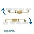 thumbnail image 5 of Singleton Collection Four-Light 36" Vintage Brass Farmhouse Vanity Light with Clear Glass Shades, 5 of 8