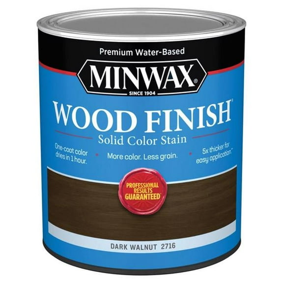 Minwax 1035847 Wood Finish Water - Based Solid Water-Based Wood Stain, Dark Walnut - Pack of 4