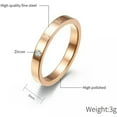 thumbnail image 4 of 316L Stainless Steel Roman Numerals CZ Band 3mm/4mm Mens Women's Ring Size 5-11, 4 of 9