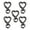 Gun black, variant on 5Pcs Stylish Star Shaped Alloy Keychain Key Holder For Luggage Bags Backpacks