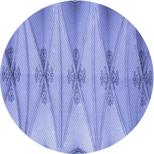 Ahgly Company Tapis Rond Lavable en Machine Intérieur Jeans Transitionnels Bleu, 8 Pieds Rond