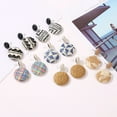 thumbnail image 5 of Opolski Women Boho Dangle Earring Studs with Rustic Design Geometric Round Button Woven Straw Dangle Stud Earrings Jewelry for Party Banquet Bar Club, 5 of 7
