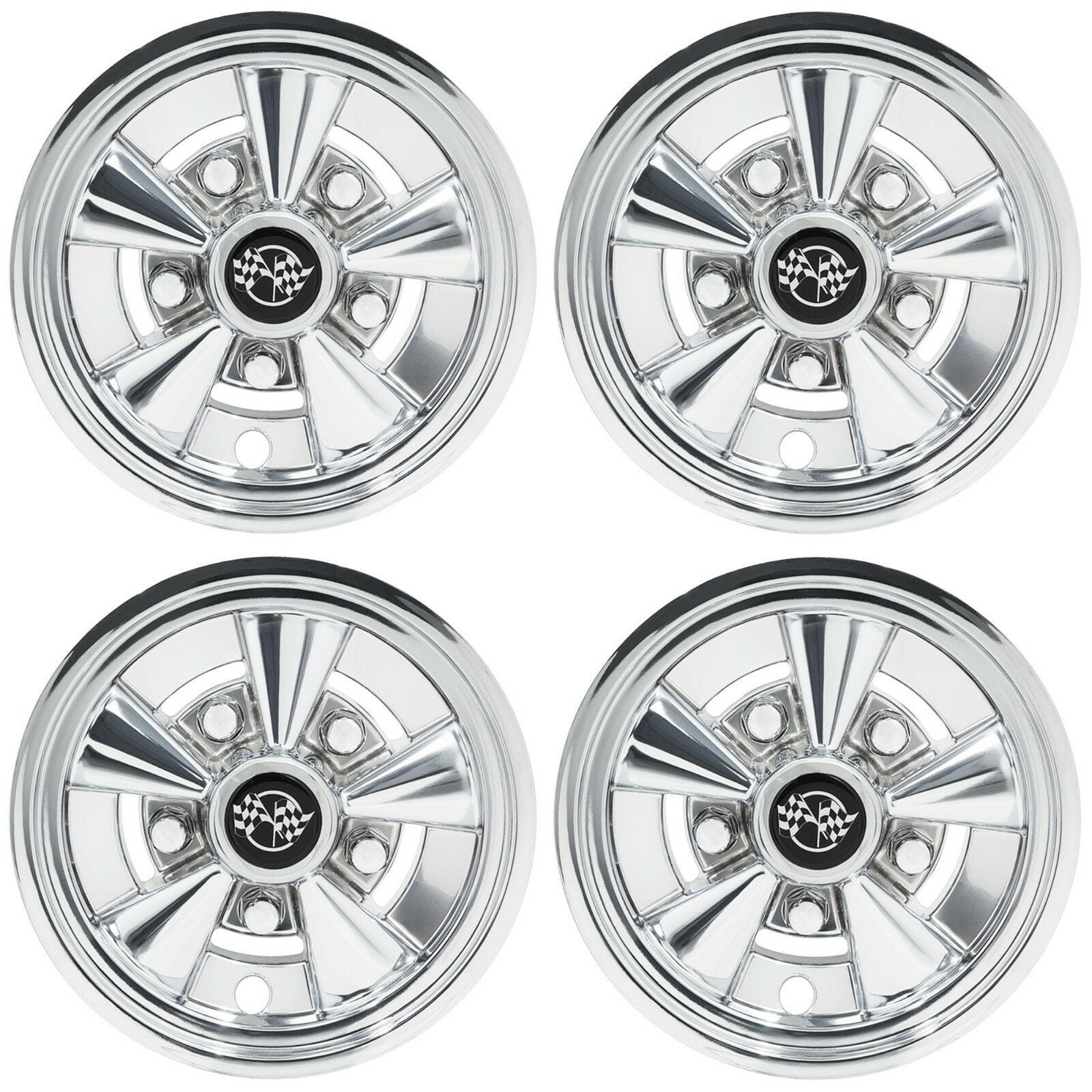 8 inch Drifter Wheel Covers GTW Machined Silver Set of Four