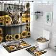 thumbnail image 2 of Get Naked Shower Curtain Set Bathroom Decor Farmhouse Highland Cow Shower Curtain 4 Piece, Sunflower Bath Accessories Vintage Western Country Funny Cattle Curtain with Rugs Toilet Bathtub Decorations, 2 of 4