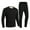 Thermal UnderwearBlack#3, variant on Homenesgenics Thermal Underwear Long Underwear 2-Piece Set Men's Casual Thermal underwear Middle Collar Pure Color Warm Clothing Suit