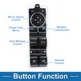 thumbnail image 3 of Interruptor de ventana eléctrica Unique Bargains para Ford Explorer 2011-2015 Interruptor de control de ventana ABS negro lado del conductor delantero, 3 of 7