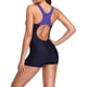 thumbnail image 2 of Traje de baño de una pieza para adolescentes y mujeres con pantalones cortos con control de abdomen para jóvenes, estilo atlético Xishao Ropa, 2 of 4