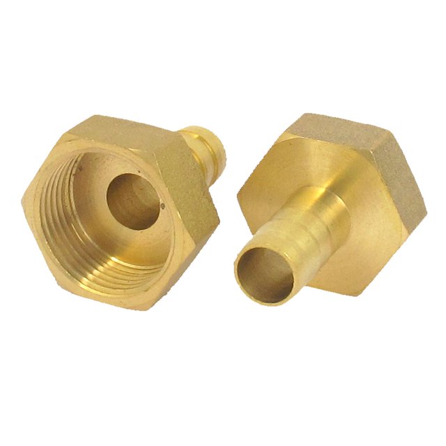 Unique Bargains 3/4BSP Female Thread 12mm Tube Dia Brass Hose Barb Coupler Connector 2pcs