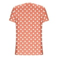 thumbnail image 6 of CheerKidz Women's Polka Dots V-Neck Button Up Short Sleeve Top Playful Print Summer Blouse 2025 Clothes Inspired Fashion Tee(Rose Gold,S), 6 of 7