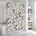 thumbnail image 6 of Grey Black Botanical Shower Curtain, Waterproof Shower Curtains for Bathroom, Rustic Country Spring Floral Summer Leaf Washable Fabric Bathtub Curtain Set Bath Decor with 12 Hooks Long 72"x84", 6 of 8