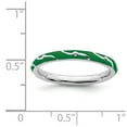 thumbnail image 5 of 925 Sterling Silver Stackable Expressions Green Enamel Ring Size: 8; for Adults and Teens; for Women and Men, 5 of 5