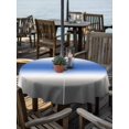 thumbnail image 2 of Outdoor Tablecloth with Umbrella Hole for Patio/Picnic/Party/Camping, Ombre Grey Blue Waterproof Table Cloth Round Cover Washable, Modern Abstract Art Gradient (Dia 60"), 2 of 9