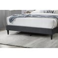 thumbnail image 2 of Elegant Modern Queen Size Bed with Charcoal Brushed Linen Box Design Headboard, 2 of 11