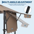 thumbnail image 5 of Towallmark 8' x 5' Grill Gazebo with Adjustable Side Awnings – Double-Tier Vented Roof, Heavy-Duty Steel Frame, Fire-Resistant, Includes 2 Side Shelves, LED Lights & Storage Hooks, khaki, 5 of 9