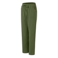 thumbnail image 4 of vigerkar Women's Cotton Linen Casual Pants Elastic Waisted Drawstring Pockets with Palazzo Trousers Business Pants GN1, 3XL, 4 of 6