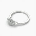 thumbnail image 2 of 925 Sterling Silver Soliatire Heart Moissanite with Pear Cut Side Stone Petite Ring, 2 of 6