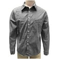 thumbnail image 3 of ZUKMRJPC Men's Button Down Shirts Trendy Vintage Wash Old Long Sleeve Shirt Casual Lightweight Cotton Work Shirts with Pocket, 3 of 4