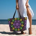 thumbnail image 3 of Wukai Mardi Gras5 Print Zipper Bag,large Beach Tote Bag,Waterproof Sandproof Bag,Grocery and Picnic Tote Travel Bag, 3 of 5