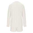 thumbnail image 5 of Kmdttou Summer 50% off Clearance! Women' Fall And Winter Casual Solid Color Fashionable Knitted V-neck Sweater Shorts Two Piece Set Suit on Clearance!, 5 of 6