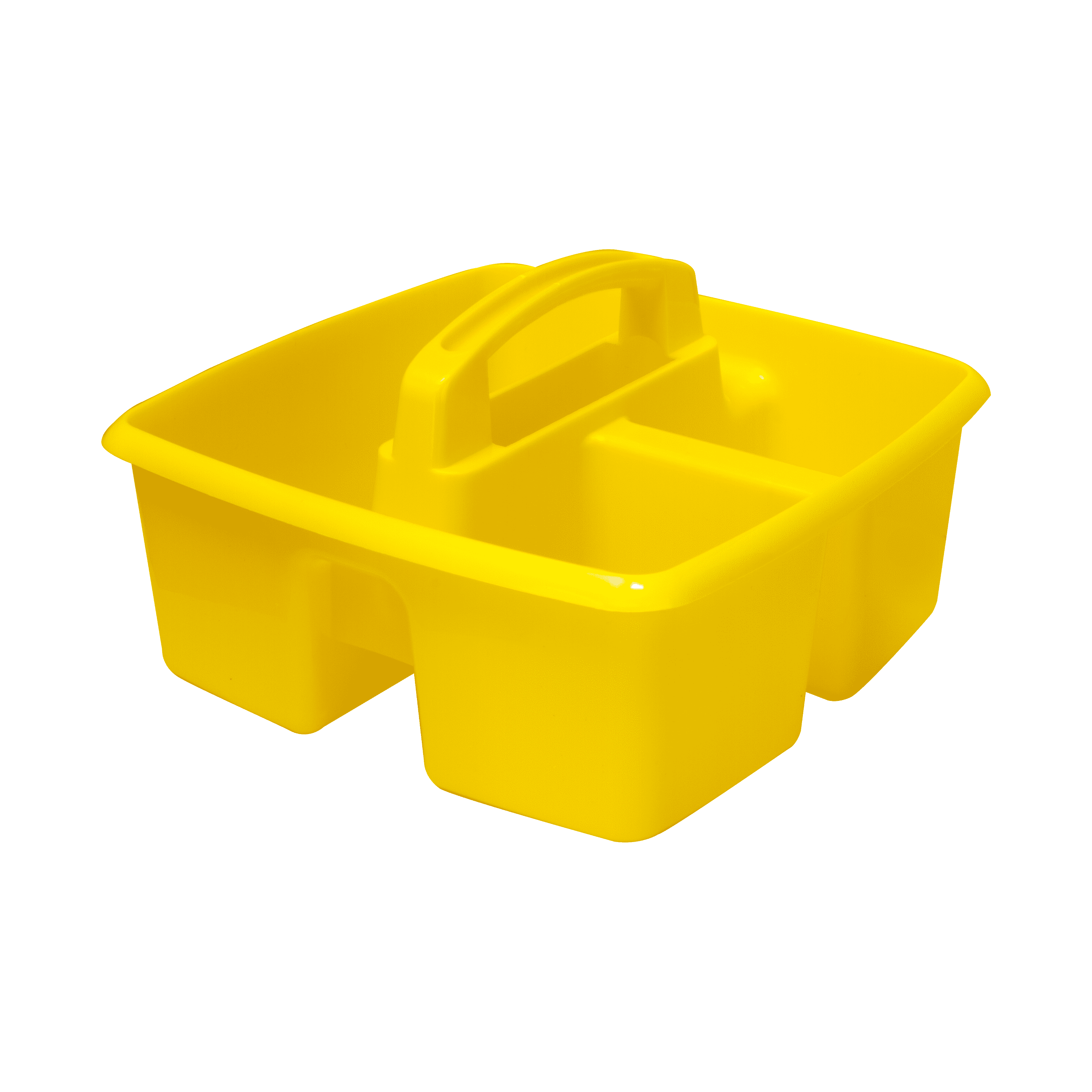 Storex Plastic Desktop Organizer Caddy with Handle, Craft and Hobby Storage Caddies, Yellow, 6-Pack