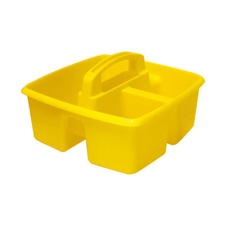 Storex Plastic Desktop Organizer Caddy with Handle, Craft and Hobby Storage  Caddies, Yellow, 6-Pack 