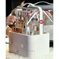 thumbnail image 3 of Organizador de cosméticos, organizador de maquillaje, organizador de belleza, almacenamiento de belleza a prueba de polvo, caja de almacenamiento de cosméticos con tapa, asa de transporte, giratoria 180 ° para tocador, baño, dormitorio, blanco MFZFUKR BST3003953-2, 3 of 5