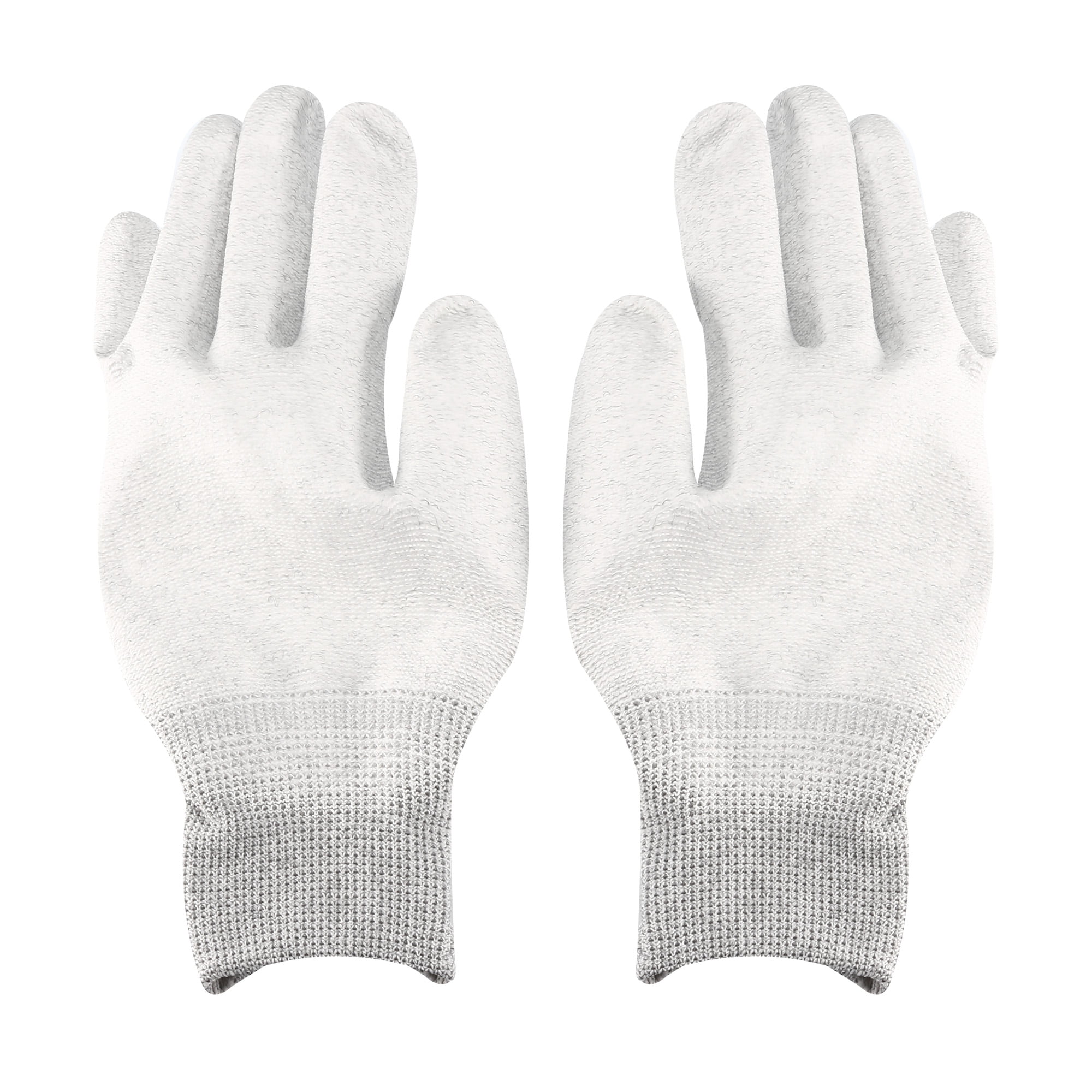 uxcell 1 Pair Microfiber Dust Proof Full Finger Working Protective Gloves White Large 