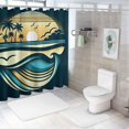 thumbnail image 7 of Orinice Sunset Beach Retro Vibes Bathroom Decor Set with Hooks, Colorful Luxurious Graphic Print Polyester Fabric Shower Curtain Set 36x72, 7 of 7