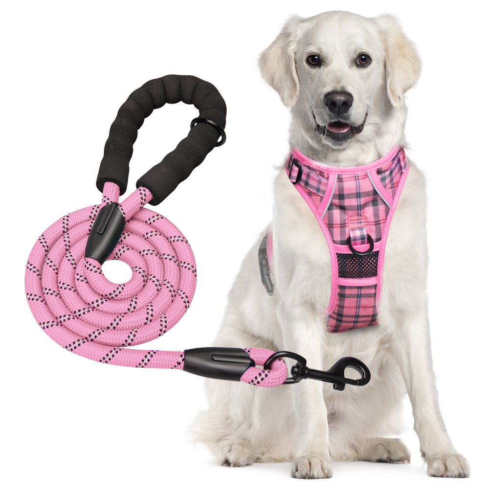 PoyPet No Pull Dog Harness and Leash Combo, Pink, Medium photo 1